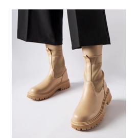 Beigefarbene Öko-Wildlederstiefel Big Star 1