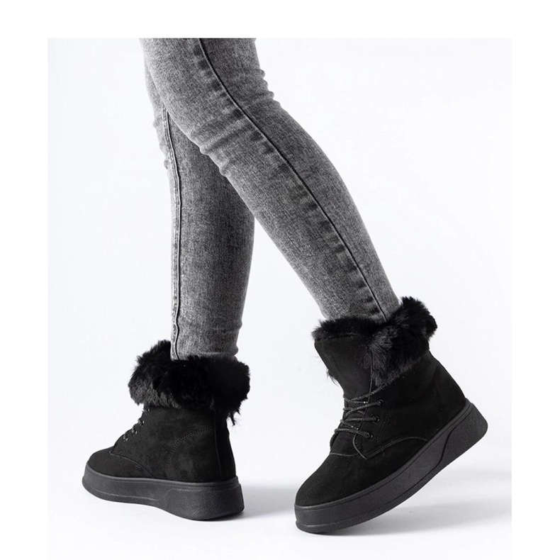 Schwarze Plateau-Schneestiefel 1