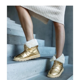 Goldene isolierte Schneestiefel mit Kragen 1
