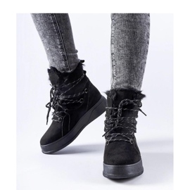 Schwarze Plateau-Schneestiefel 1