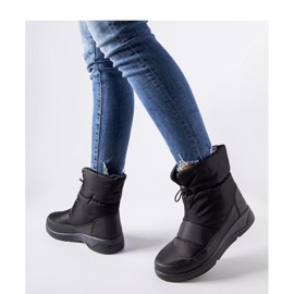 Schwarze isolierte Schneestiefel für Damen 1