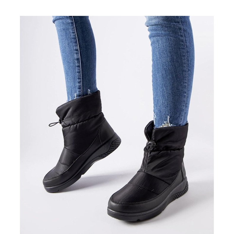 Schwarze isolierte Schneestiefel für Damen 2
