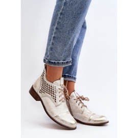 Durchbrochene Stiefel Modell Zazoo 2878/004 Gold golden 1