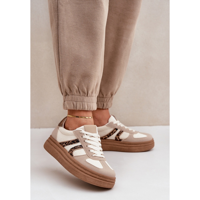 Plateau-Sportschuhe Modell 8912 Beige 1