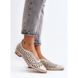 Durchbrochene Ballerinas Modell Zazoo Gold golden 1