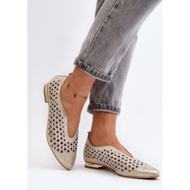 Durchbrochene Ballerinas Modell Zazoo Gold golden 2