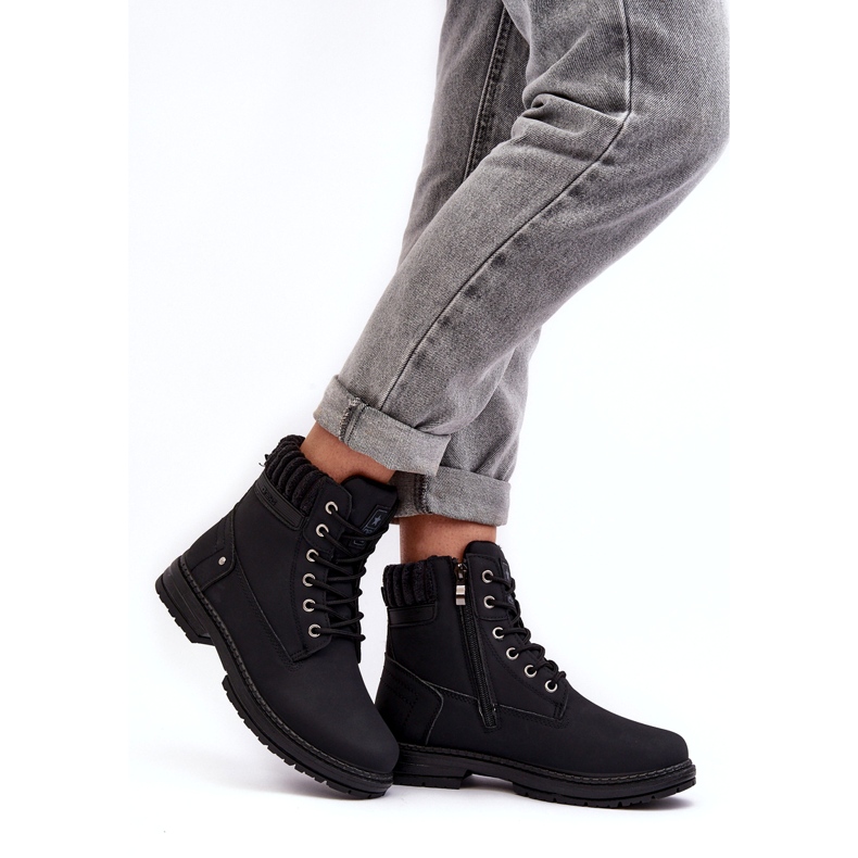 News Isolierte Trapperjacke aus Leder für Damen in Schwarz 3