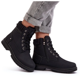 News Isolierte Trapperjacke aus Leder für Damen in Schwarz 7