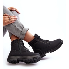 News Isolierte Trapperjacke aus Leder für Damen in Schwarz 6