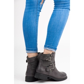 Arbeitsstiefel mit Schnalle grau 1