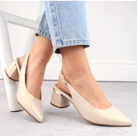 Elegante Sandaletten Sergio Leone W SK439A, Beige, Perle 1