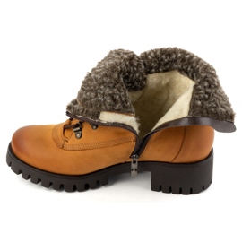 Olivier Damen-Lederstiefel, isolierte Winterstiefel, 330BB, rot orange 7