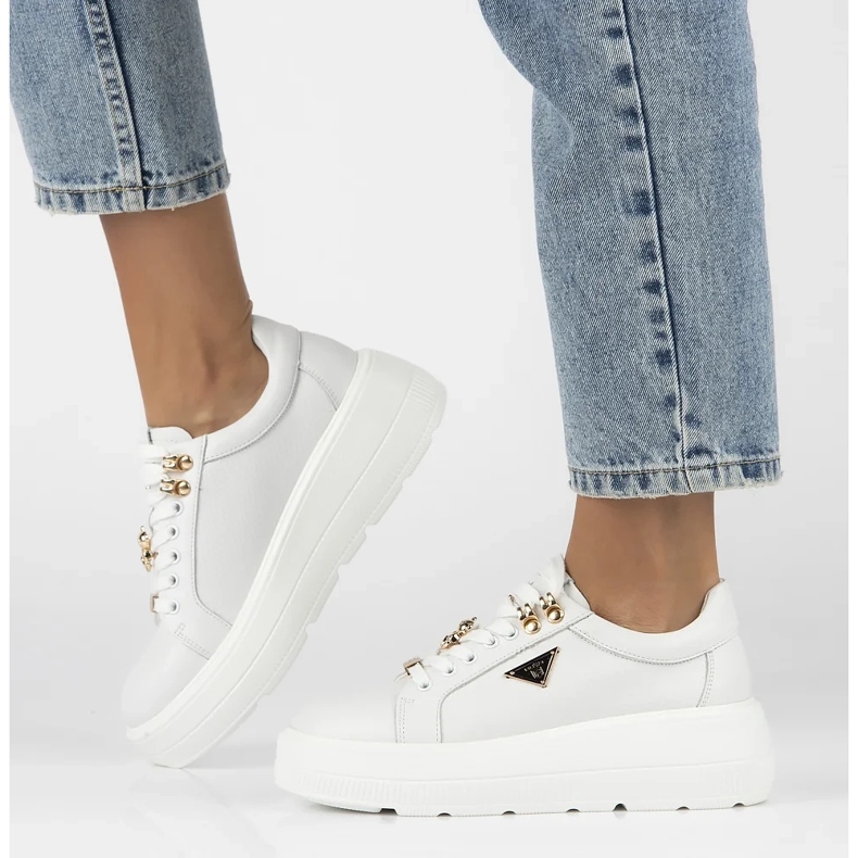 Filippo DP6382/24 Wh Ledersneaker, weiß 1