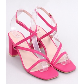 Fuchsiafarbene Sandalen mit hohem Absatz rosa 1