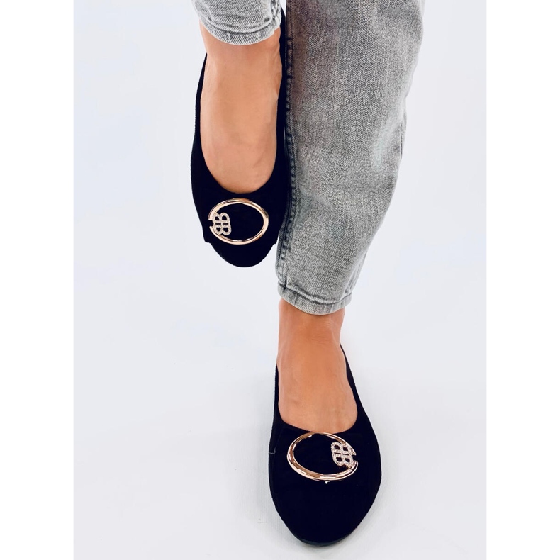 Frauen Ballerinas mit schwarzen Zirkonen 1