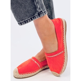Espadrilles Frauenorange mit Zirkonen 2