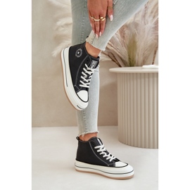 Isolierte Damen-Sneaker auf der Eco-Leder-Plattform Big Star OO274062 Schwarz 4