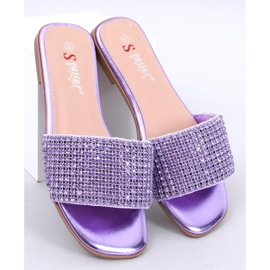 Damenflip Flops mit lila Zirkonen 1