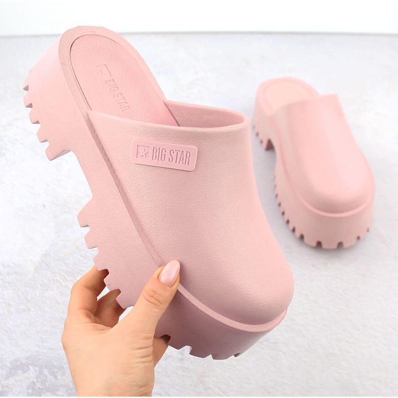 Rosa Damen-Flip-Flops mit massiver Sohle Big Star NN274020 1