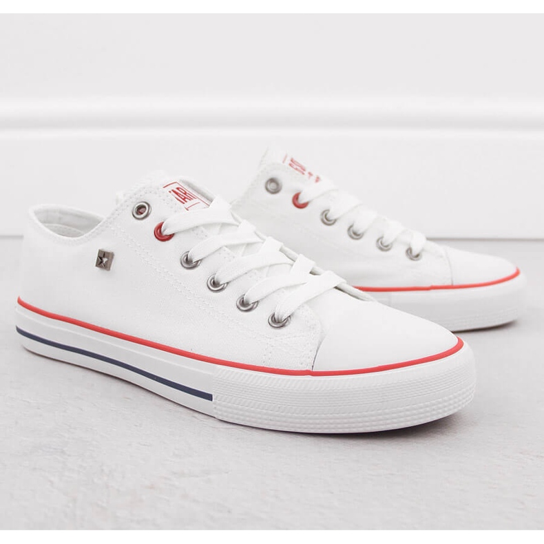 Weiße Low-Top-Textilsneaker Big Star NN274656 1