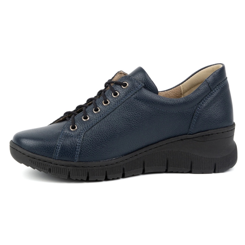Olivier Damen-Lederschuhe mit dicker Sohle 1236 Marineblau/Marineblau 1