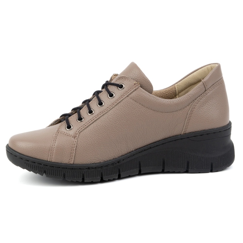 Olivier Damen-Lederschuhe mit Keilabsatz, dicker Sohle, 1236 Cappuccino beige 1
