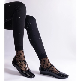 Schwarze Lack-Ballerinas mit Gürtel 1