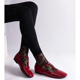 Rote Lack-Ballerinas mit Gürtel 1