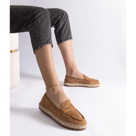 Karamellschieber Espadrilles auf der Plattform braun 1