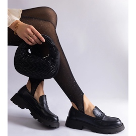 Schwarze Damenmokassins aus Öko-Leder 2