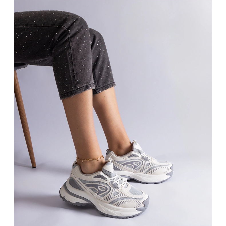 Graue Sport-Sneaker für Damen 1