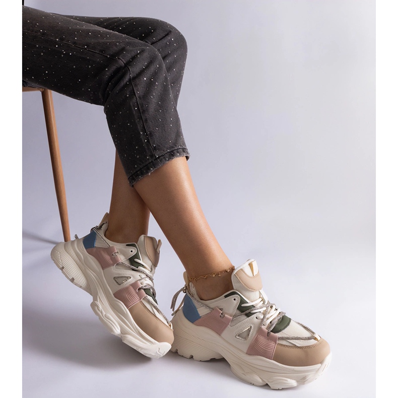 Mehrfarbige Sport-Sneaker für Damen weiß 1