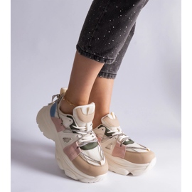 Mehrfarbige Sport-Sneaker für Damen weiß 2