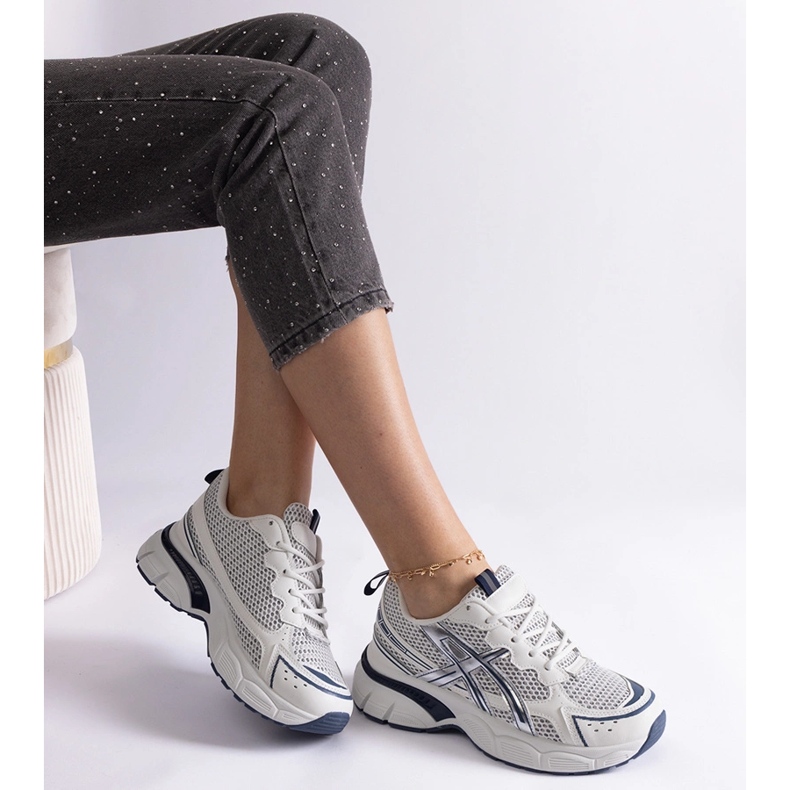 Blaue Sport-Sneaker für Damen weiß 2