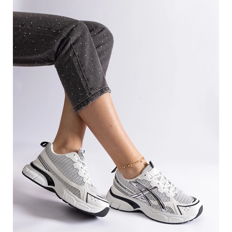 Schwarze Sport-Sneaker für Damen weiß 2