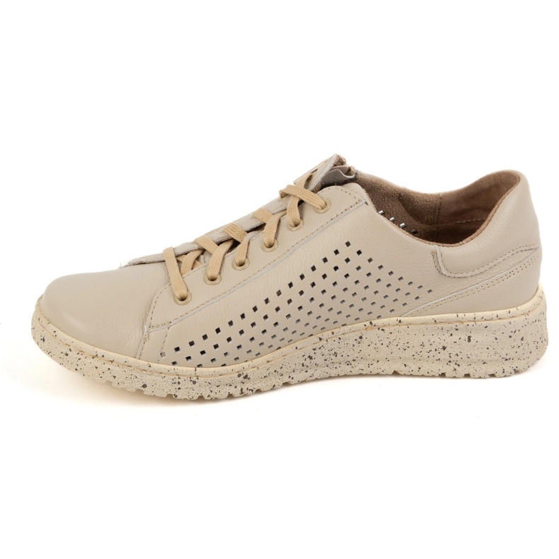 WASAK Damenschuhe, durchbrochene Ledersneaker 0720PW, beige 1
