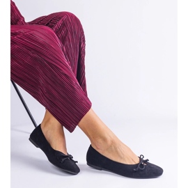 Schwarze Ballerinas mit dekorativer Schleife 2