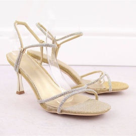 Sandalen mit Zirkonen Potocki W LE20326 WOL282A golden 2