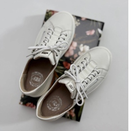 Olivier Damen-Lederschuhe, weiße Sneakers im Stil 1238 1