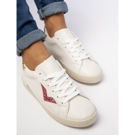 Frauen -Sneaker Brocade Peachpuff -Einsätze weiß 2