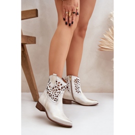 Zazoo 3404 Openwork -Stiefel mit Leder mit niedrigem Wasser aus Leder ausgelöscht golden 2