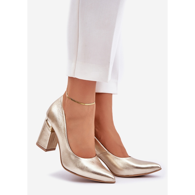 Lewski Shoes Lederpumpen Lewski 3117 Gold Metallic golden 1