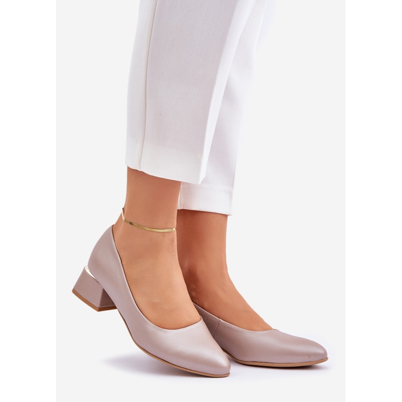 Lewski Shoes Lewski -Lederpumpen 3118 dunkler Beige 1