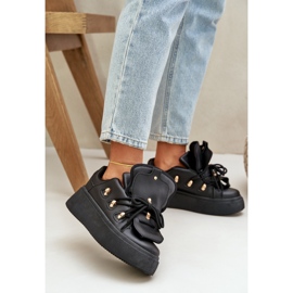 Damen-Plateau-Sneaker in Schwarz 2