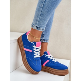 Frauen-Sneaker auf der blauen Pink-Plattform 2
