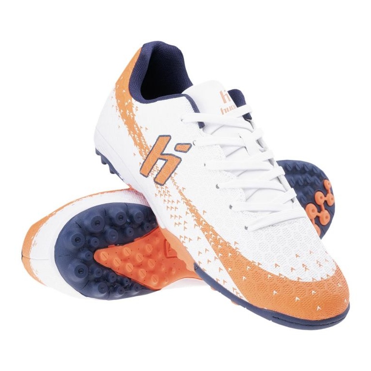 Huari Rasenrecoleti tf weiß-orangefarbene Fußballschuhe 1