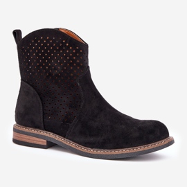 Schwarze Openwork -Stiefel 4