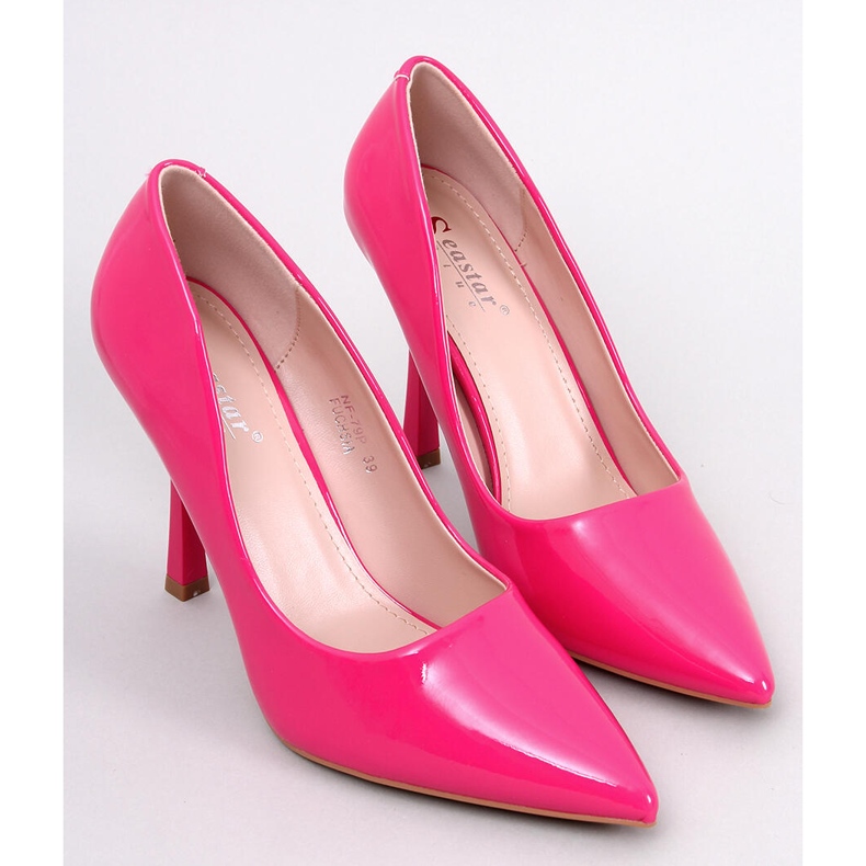 Damen-High-Heels, lackiert in Fuchsia rosa 1
