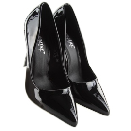 Schwarz lackierter Damen-High-Heel LL-89P Black 1