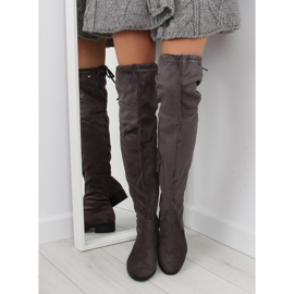 H182 graue Musketierstiefel braun mehrfarbig 2